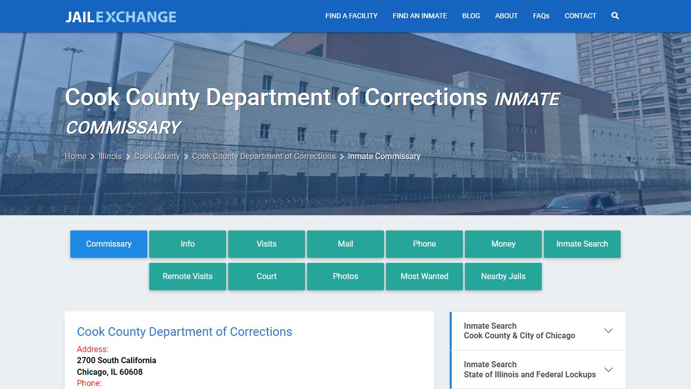 Cook County Department of Corrections Inmate Commissary - Jail Exchange