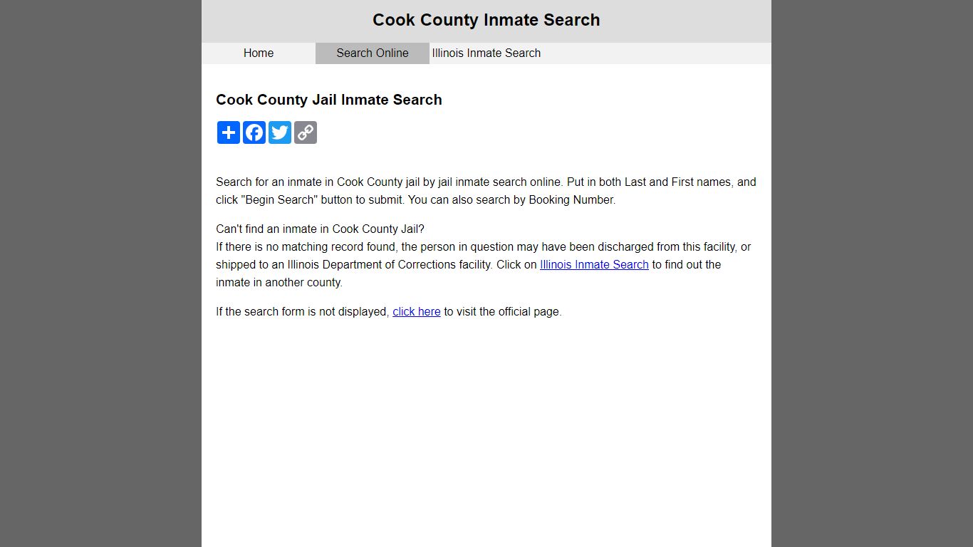 Cook County Jail Inmate Search